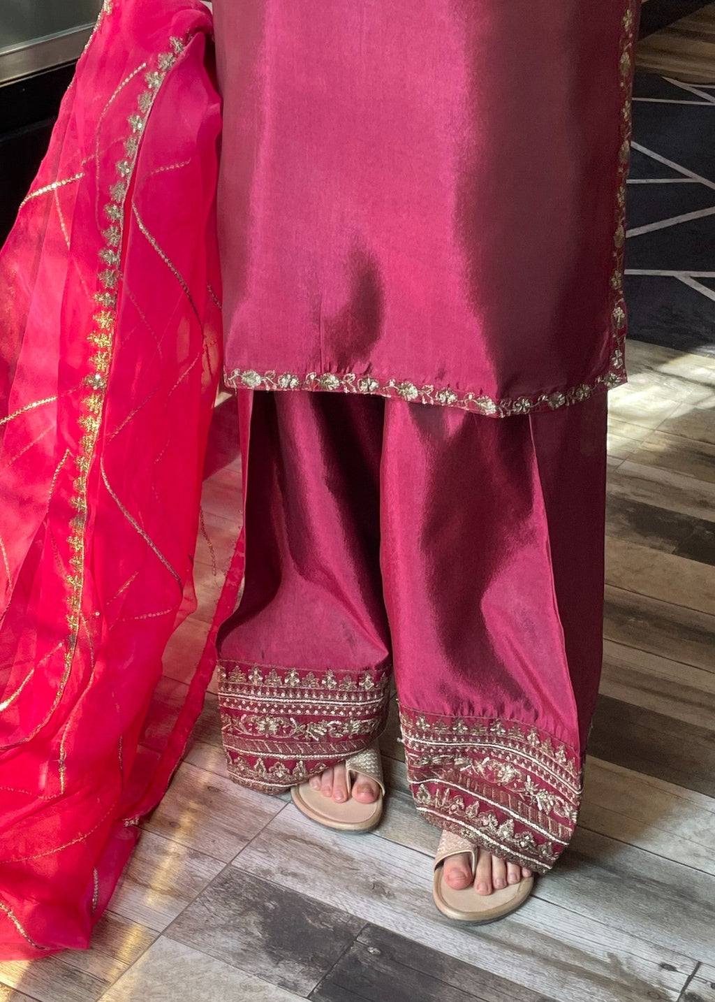 Shehroz Fashion Royal Wine Glow Women 3pcs