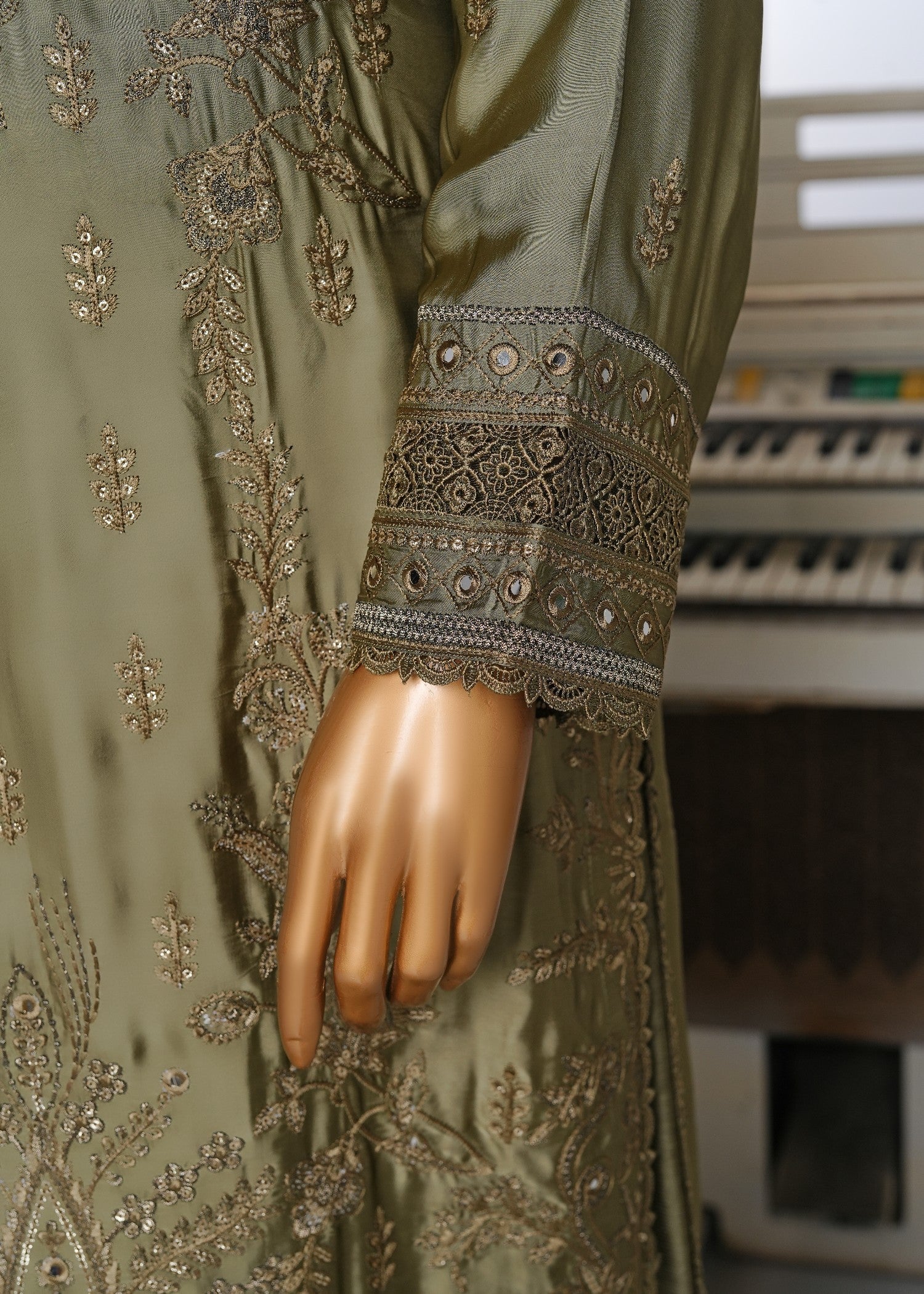 Ahmed Creations RUMAISA OLIVE GREEN Women 3pcs