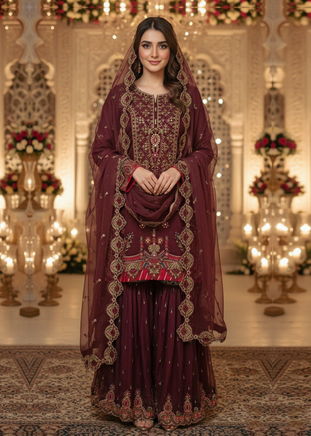 Diara Couture ZOYA US 603 BURGUNDY Women 3pcs