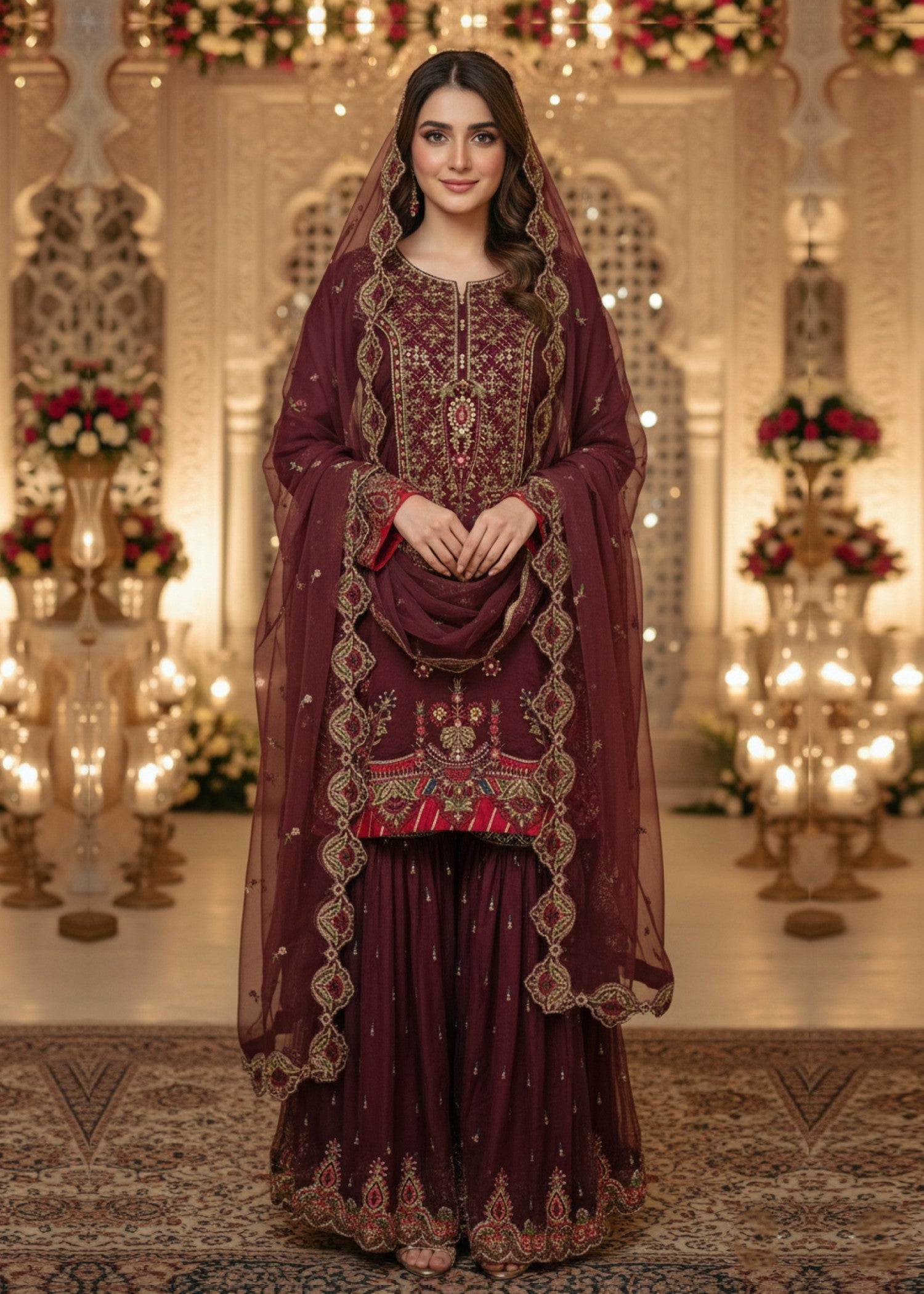 Diara Couture ZOYA US 603 BURGUNDY Women 3pcs