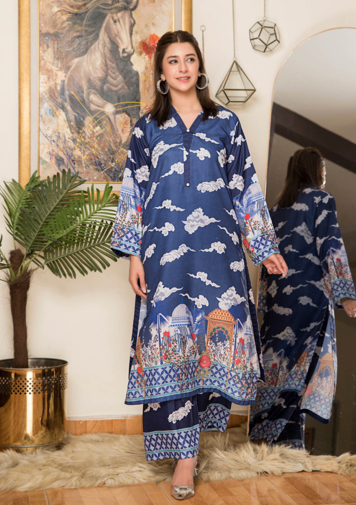 Yolo Pret Printed Arabic Silk Lawn Set ASLS A25 0006 Women 2pcs