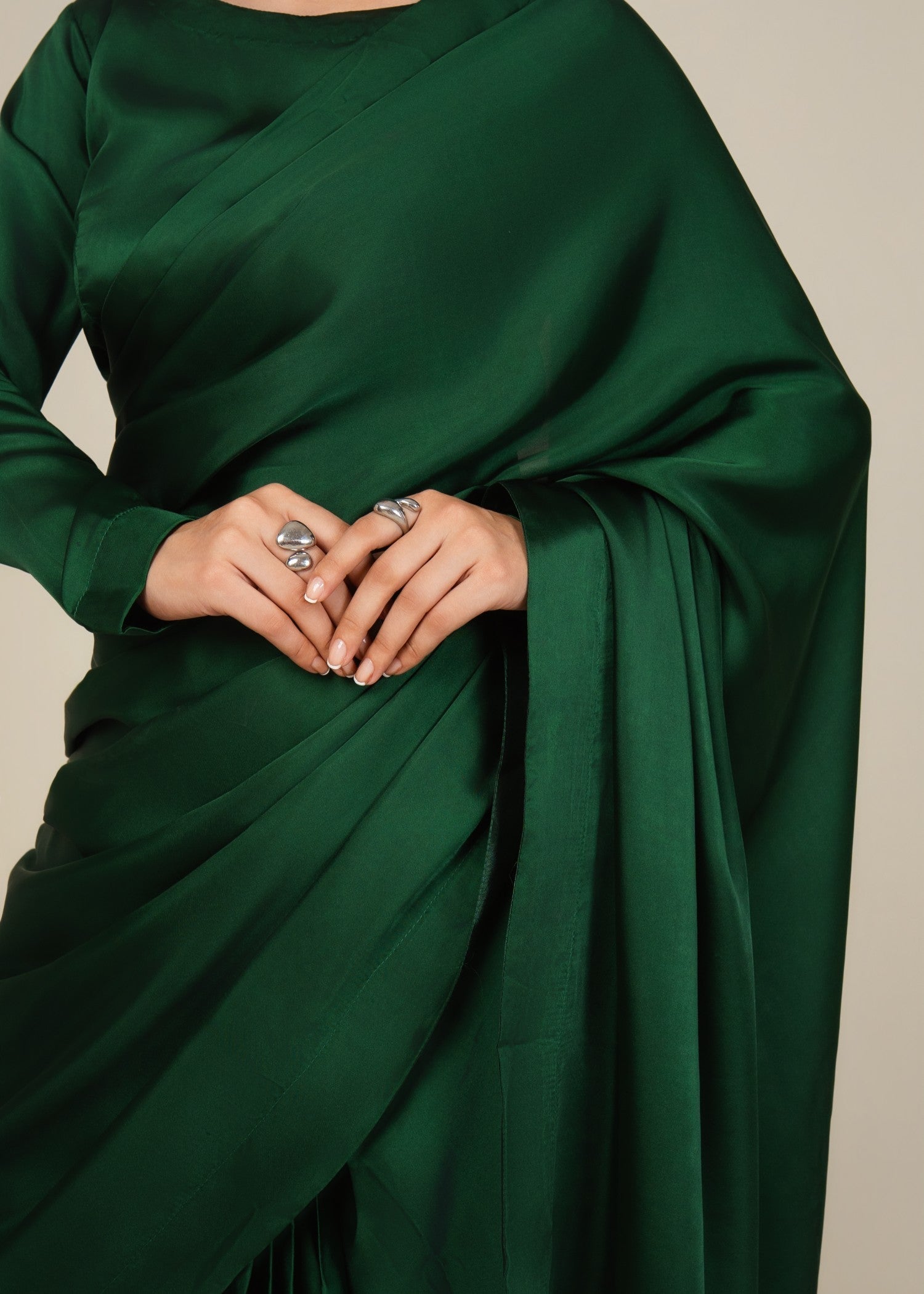 Culaccino Saree Studio Midnight Green Women 2pcs