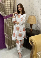 Anabya Garments NEW GULAB WHITE Women 2pcs