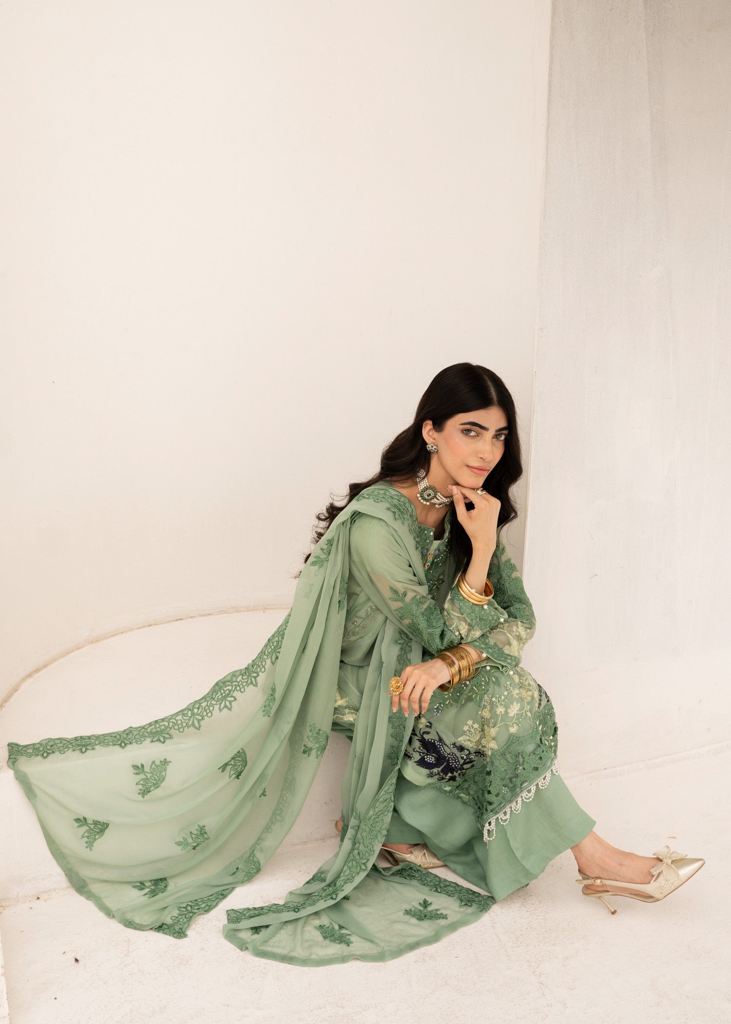 Pehnawa By Bin Akram’s Green Glory | Chiffon Women 3pcs