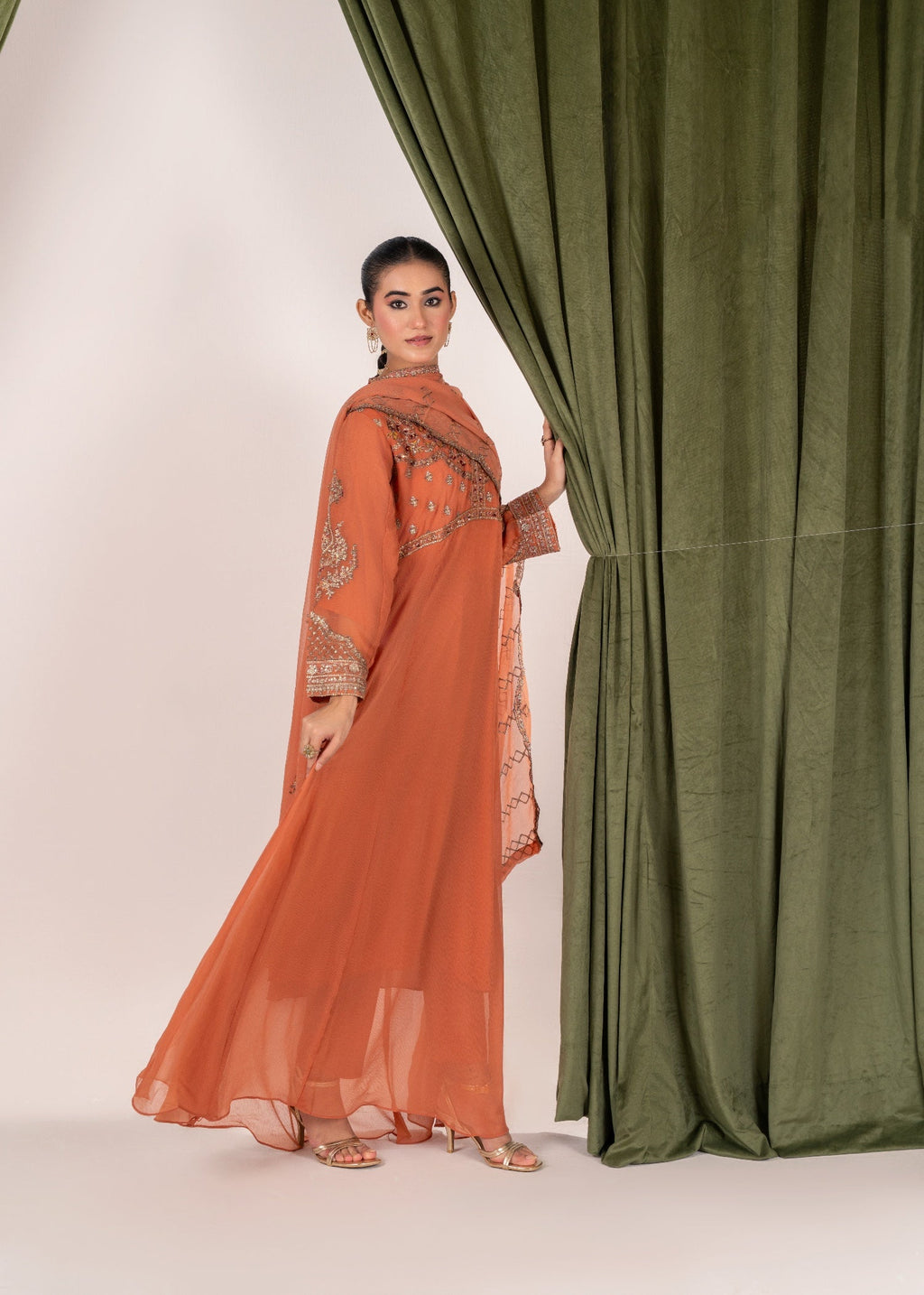 Pehnawa Fashion Flare Maxi chiffon Women 3pcs