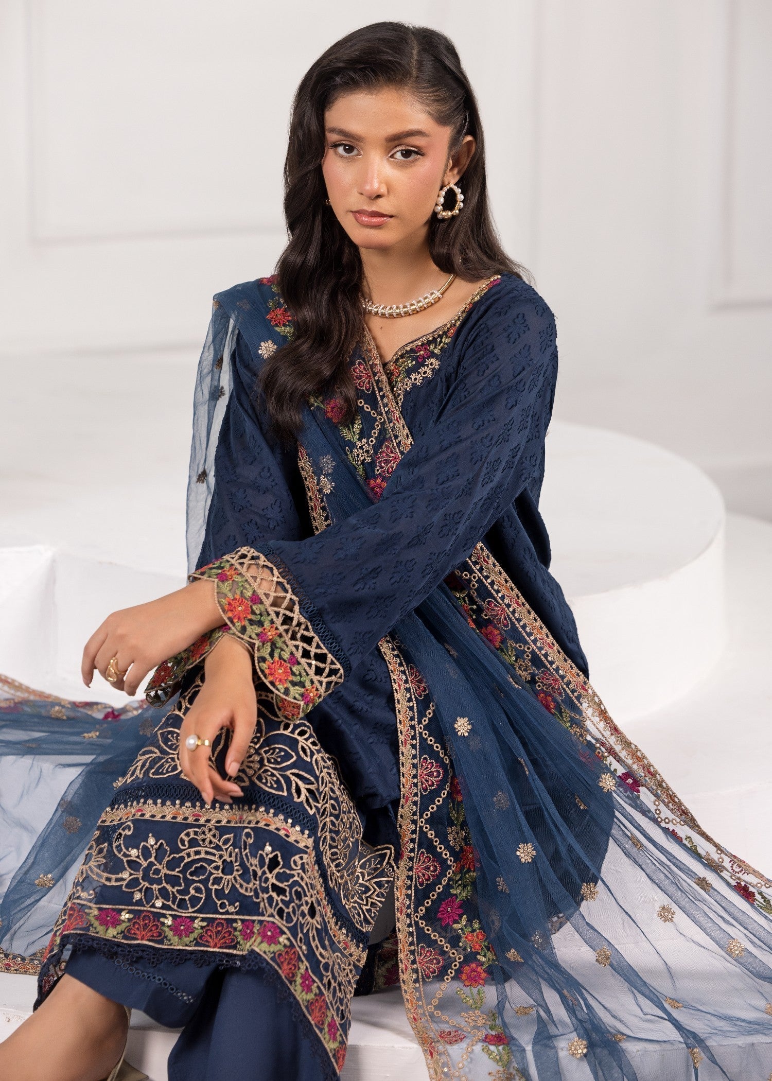 Bin Tayyab (BT006374 BLU 01) Women 3pcs