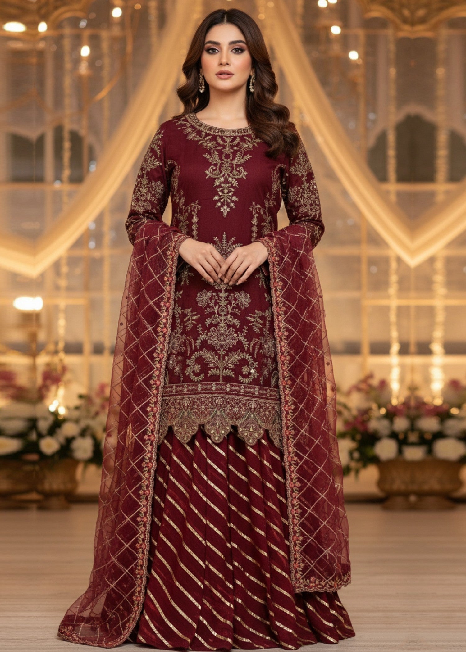 Diara Couture AURORA US 583 MAROON Women 3pcs