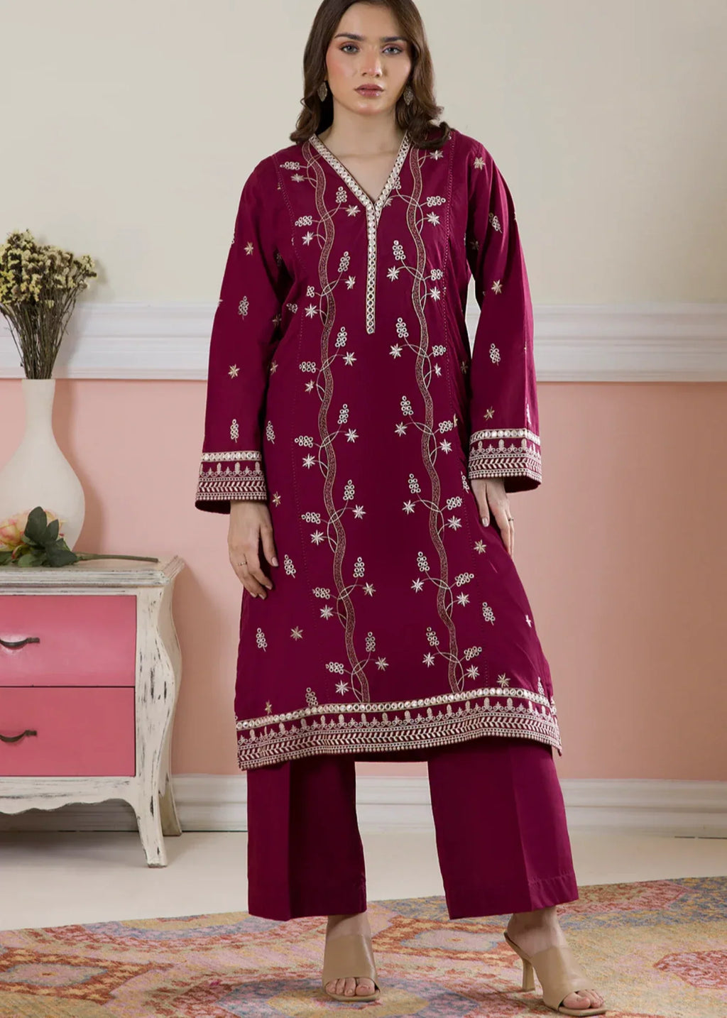 Zellbury WPS2522603 Maroon Women 2pcs