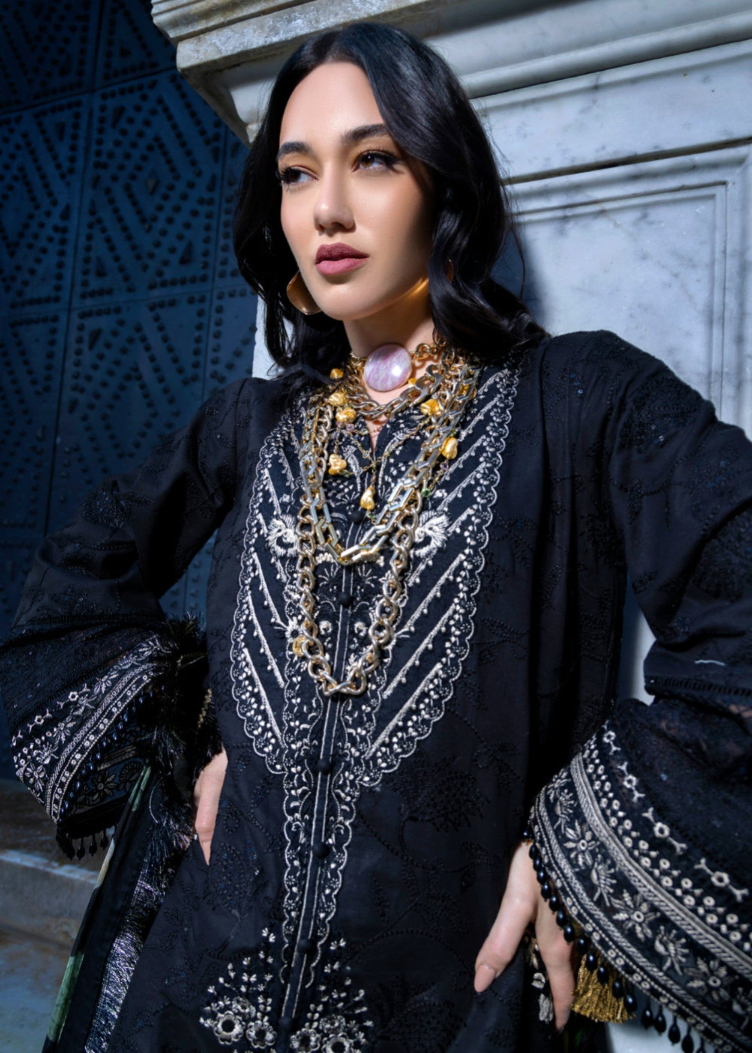Rayya RG003 With Beige Embroidery Women 3pcs