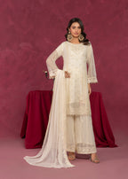 Four Season Boutique ZOBIA GHARARA CREAM Women 3pcs