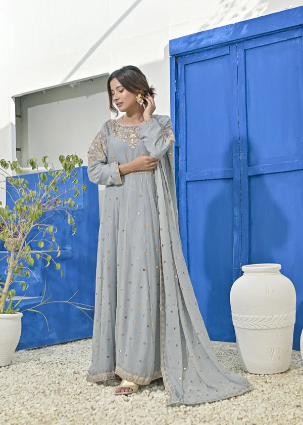 Qasim Anwer By Chandni Bridals NAZAKAT (GREY) Women 3pcs