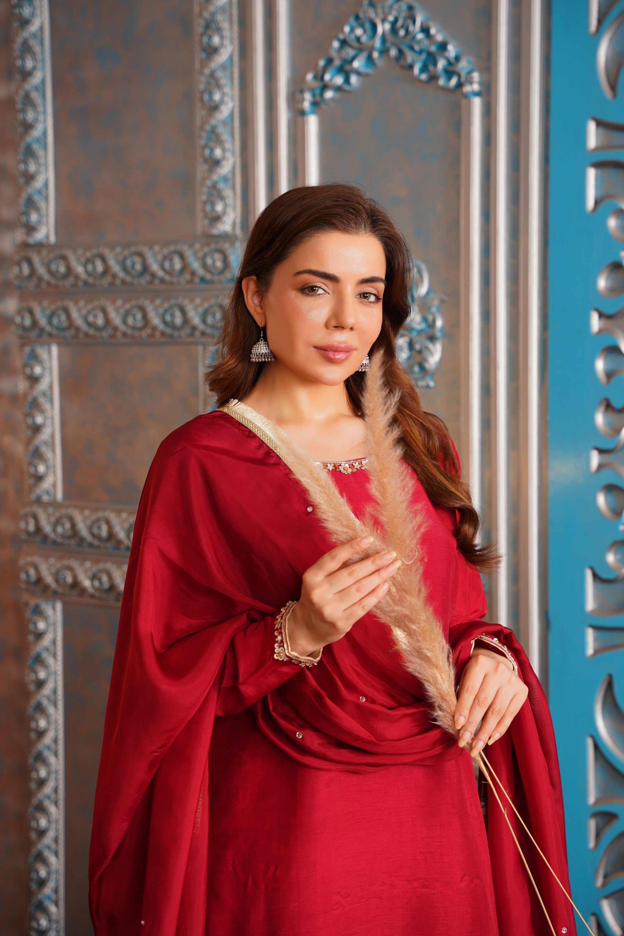 Alnuqat CRIMSON FARSHI SHALWAR Women 3pcs