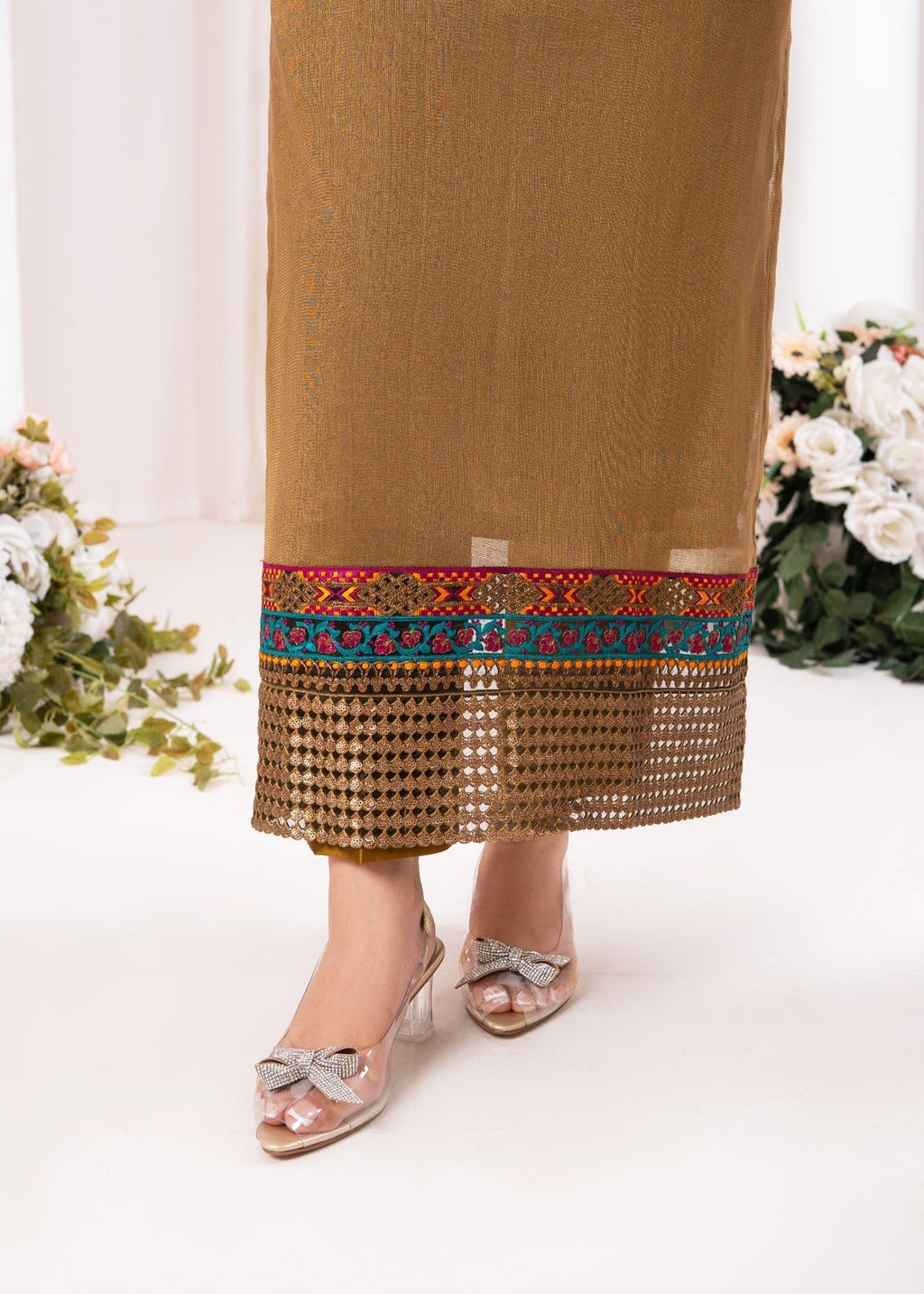 Anaya Basic BROWN ZARI Women 3pcs