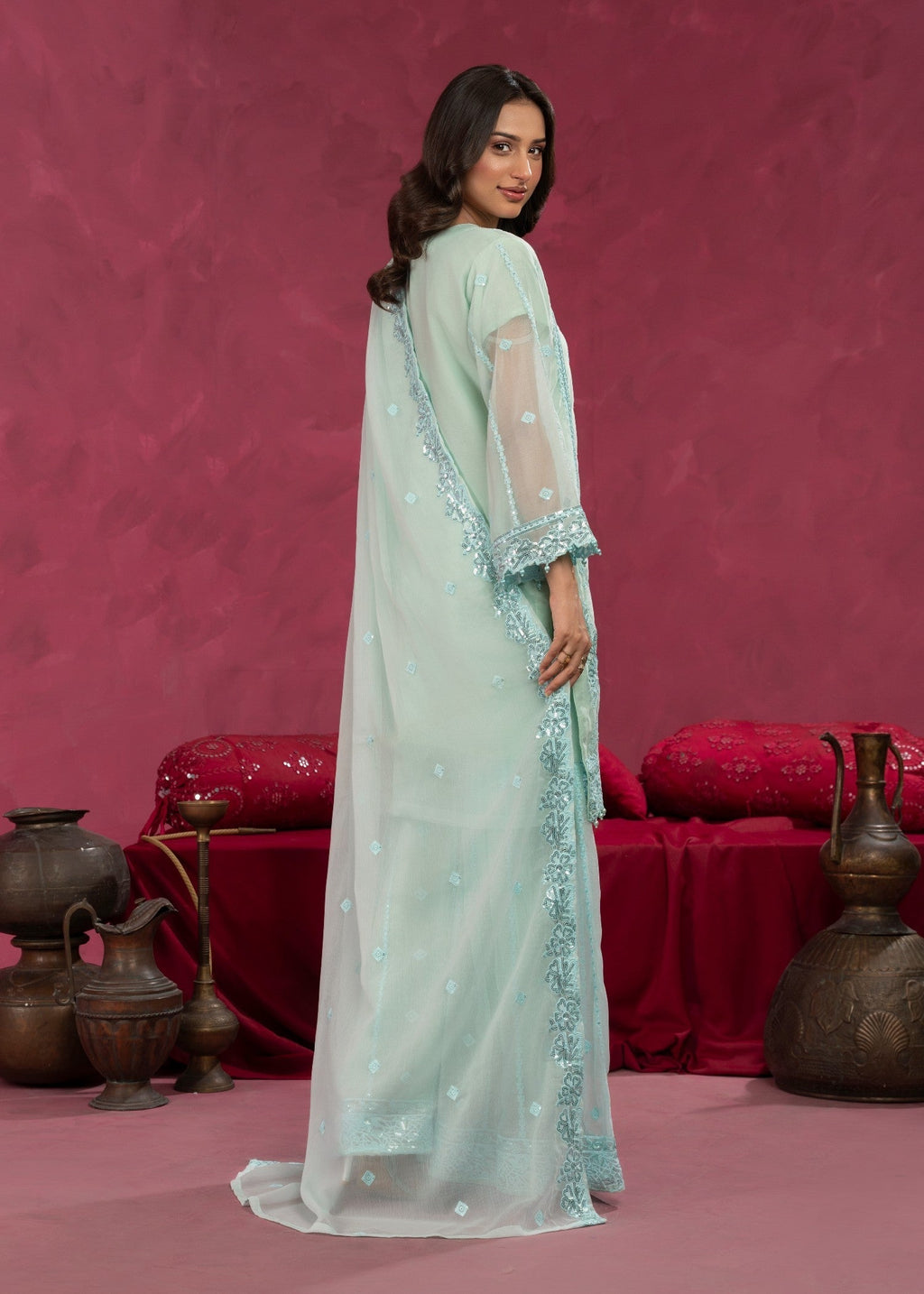 Four Season Boutique ZOBIA GHARARA ICEBLUE Women 3pcs