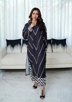 Libas Thread Contrast Black Women 2pcs