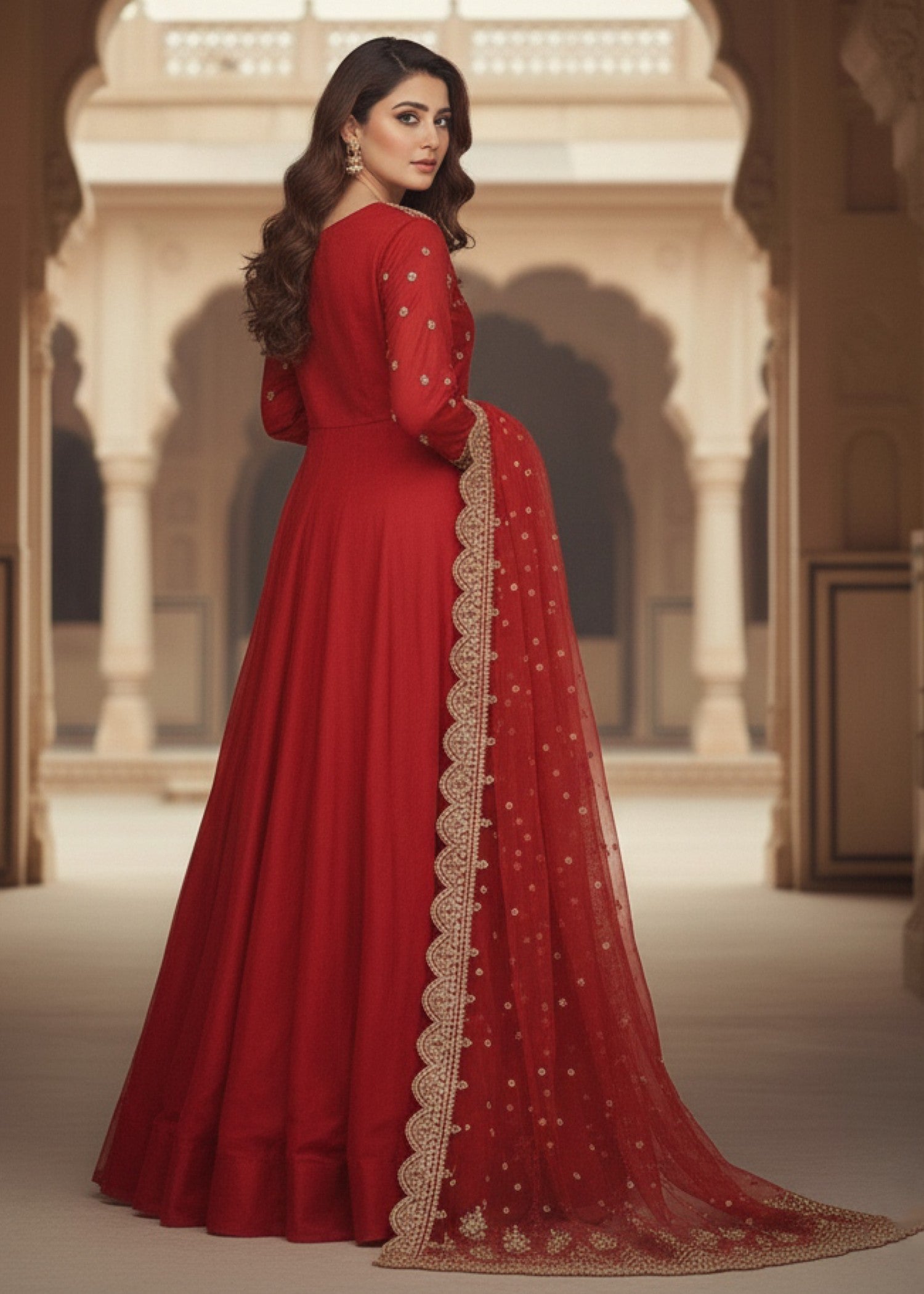 Diara Couture ZOHRA DF 24 TOMATO RED Women 3pcs