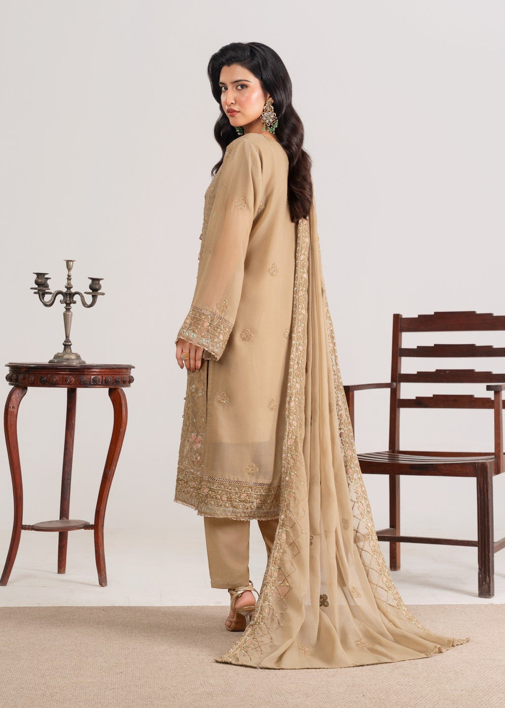 Four Season Boutique DUA CHIFFON TAN BROWN Women 3pcs