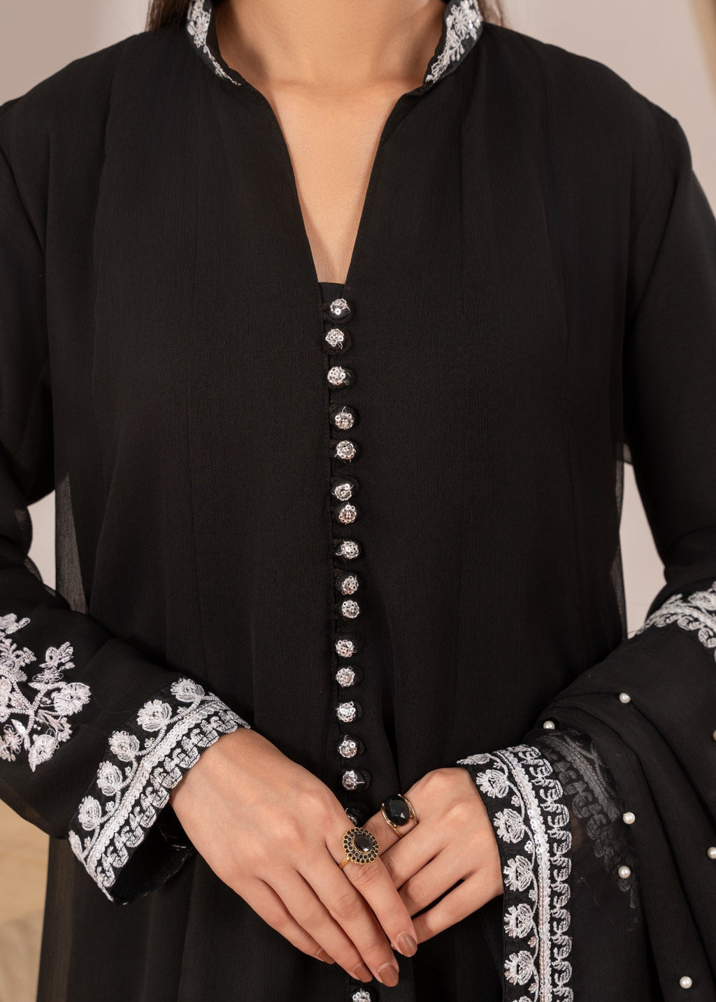 Four Season Boutique NIMRA PISHWAS BLACK Women 3pcs