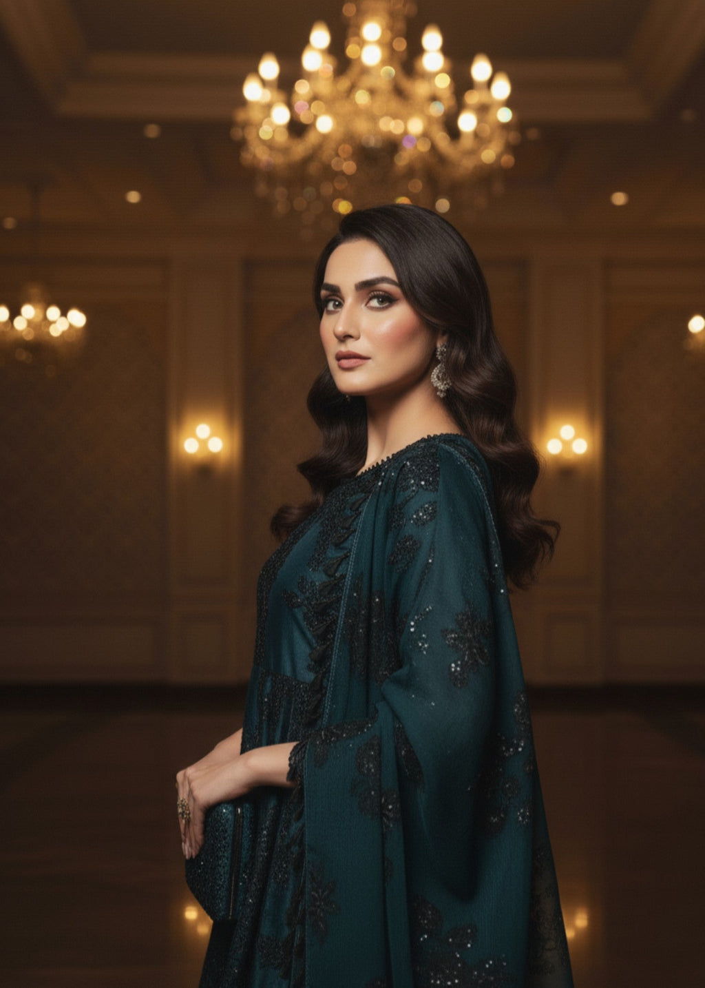 MMG Garments MEHRBAAN|HEAVY SEQUINE ORGANZA HAND EMBROIDERED FROCK MMG 817 Women 3pcs