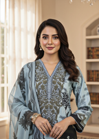 MMG Garments KAIRA| DIGITAL PRINTED KURTA SET LIGHT BLUE MMG 10001 Women 3pcs