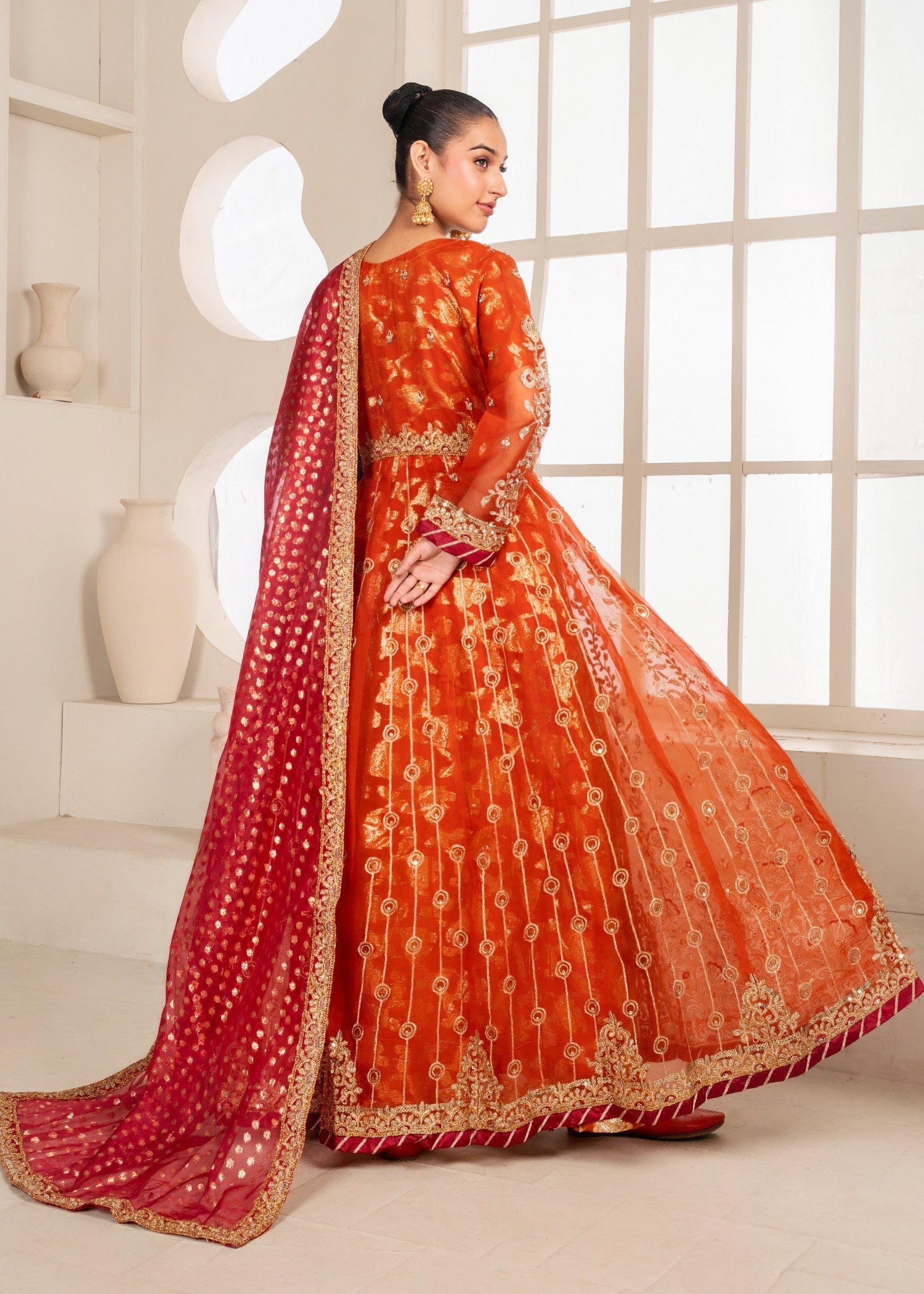 Al Burhan Apparel MEHRAAB RUST Women 3pcs