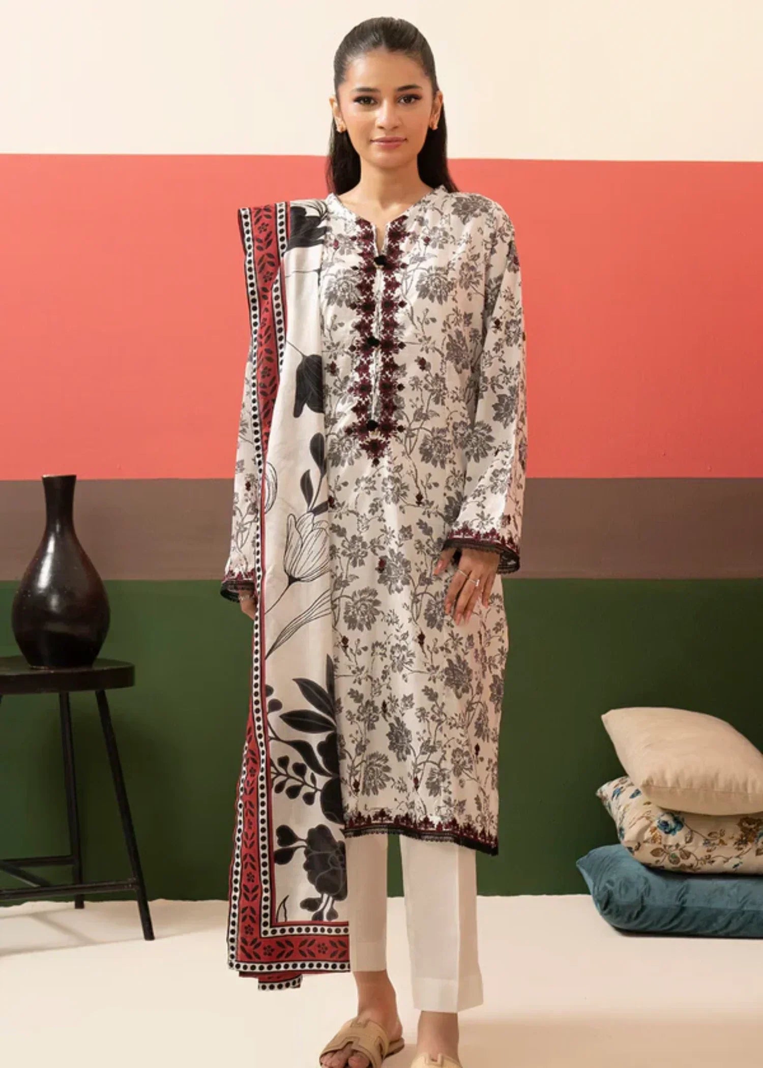 Zellbury Embroidered Kurta Dupatta Trouser WPS2531833 Women 3pcs