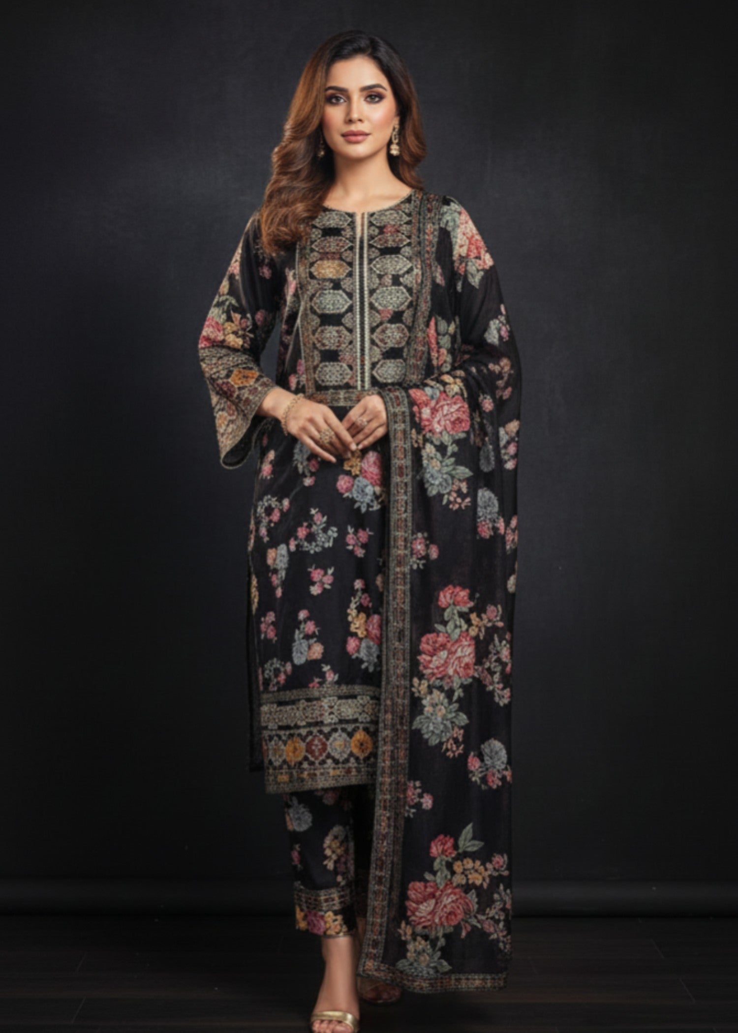 Pehnawa By Bin Akram’s NOOR BLK | Shimoz Silk Women 3pcs