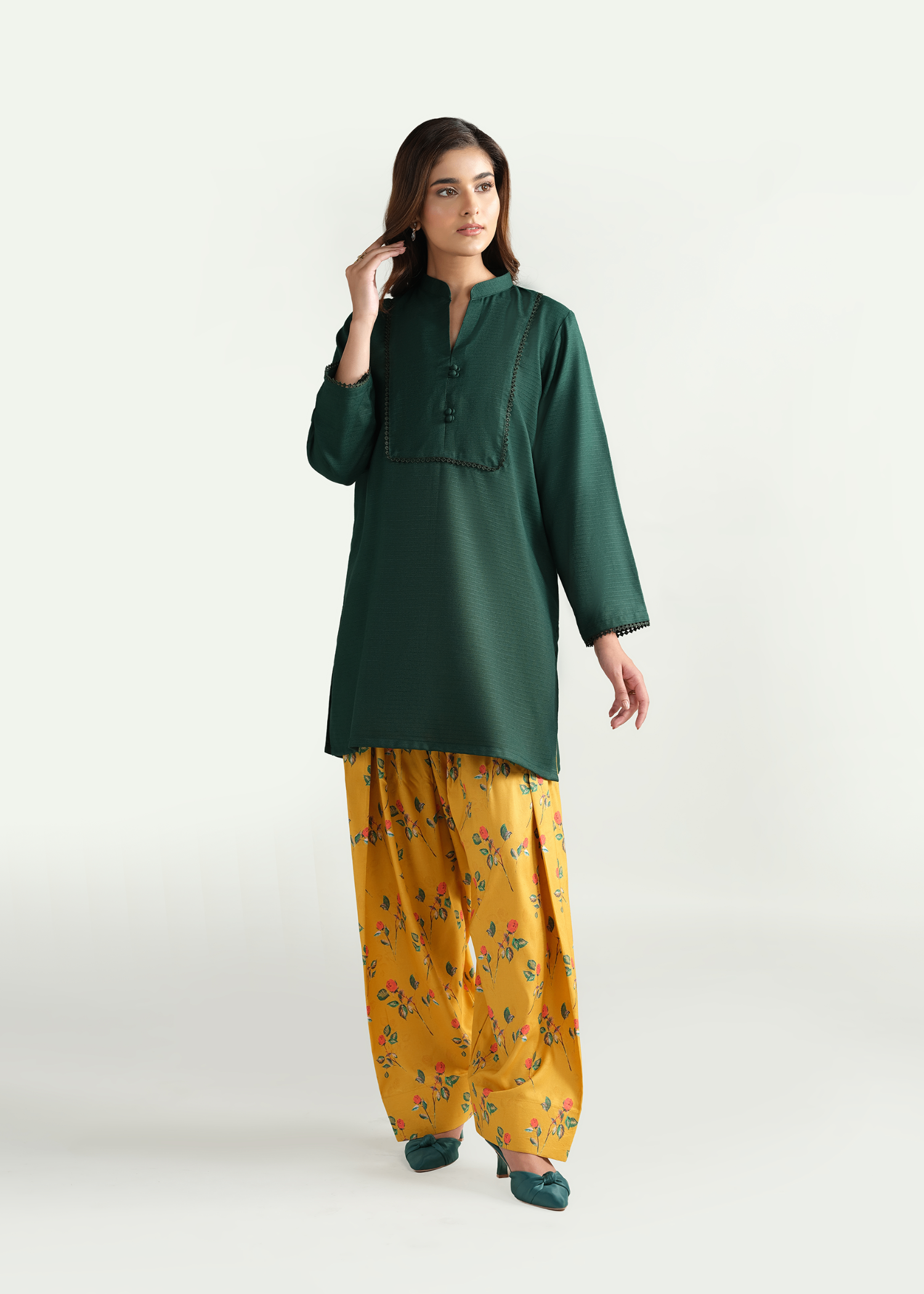 Sinoor Nora Green Stitched Women 2pcs