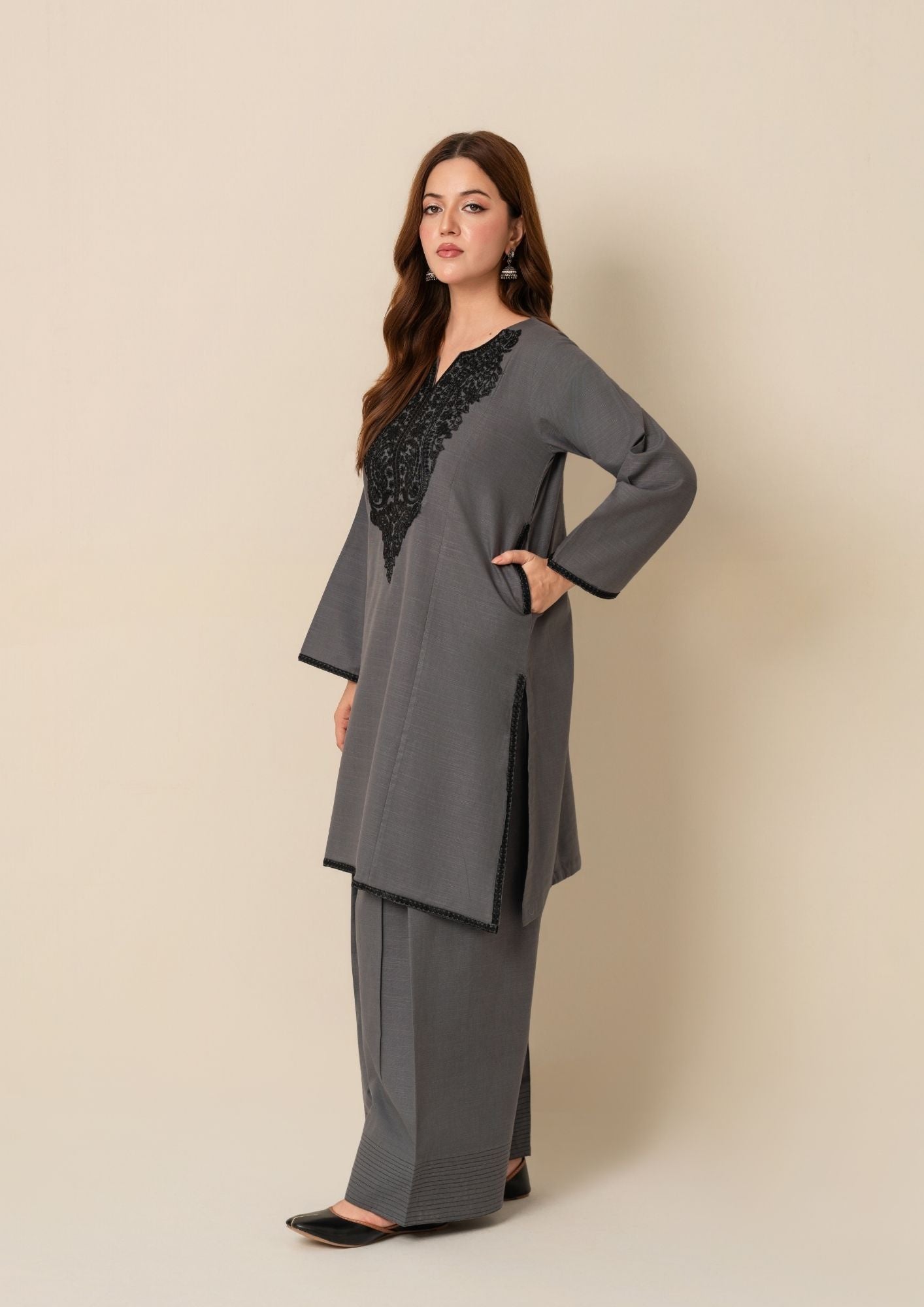 Yolo Pret Embroidered Khaddar with Farshi Shalwar AML W25 0021 Women 2pcs