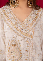 Four Season Boutique SAJAL CRUSH PLAZZO WHITE Women 3pcs