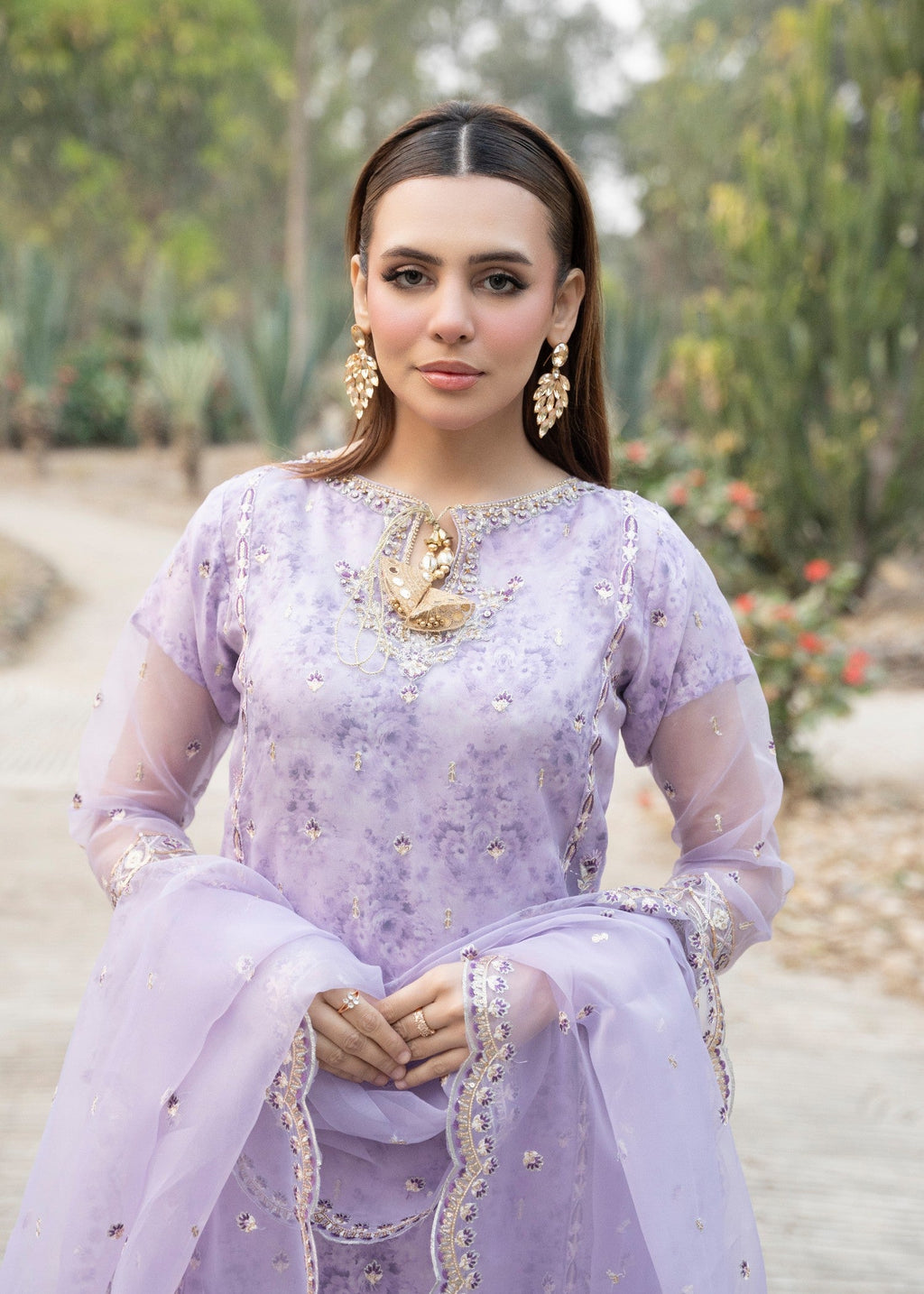 Maira Fashion Lilac Silk Plazo Set 75 Women 3pcs