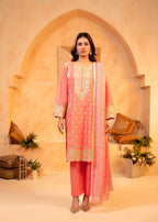 Shehroz Fashion Peach Blossom Elegance SUIT Women 3pcs
