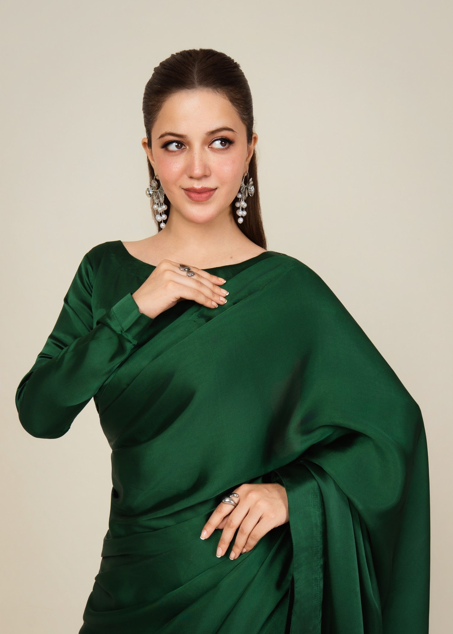 Culaccino Saree Studio Midnight Green Women 2pcs