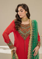 Khuda Baksh Creations Z 304 Red Women 4pcs
