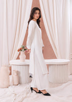 Laal Kurti White Solid Dress With Dupatta Women 3pcs