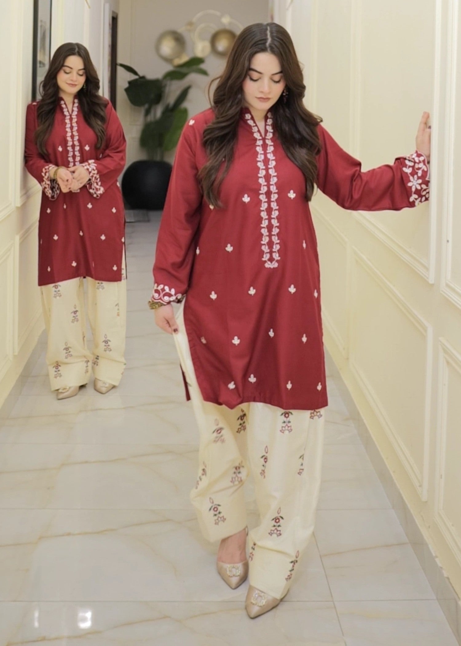 Tehzeeb Libas MULBERRY EMBROIDERED Women 2pcs