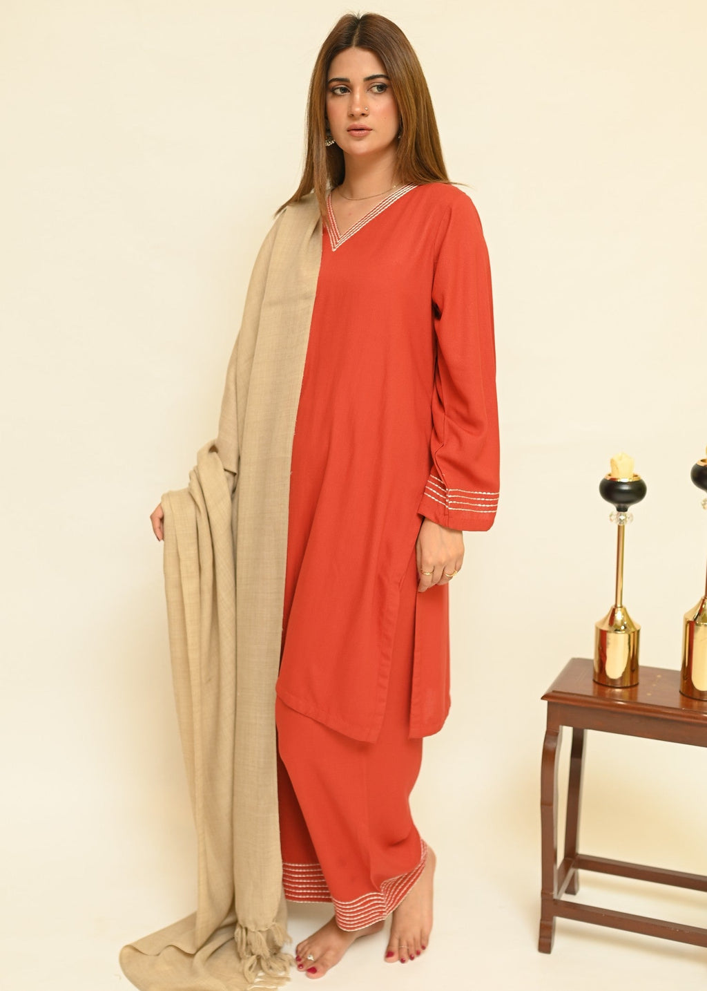 Zarar Ahmed Rust Karandi Women 3pcs