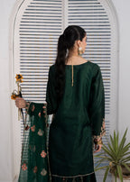 Pehnawa By Bin Akram’s Farshi Luxe Green | Silk Women 3pcs