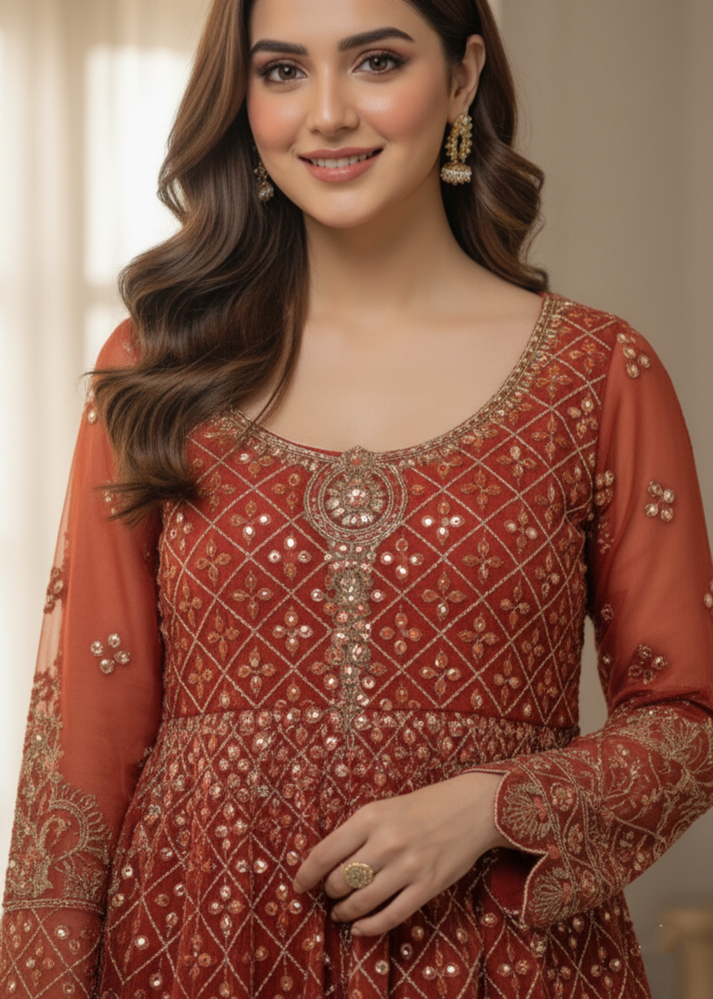 Diara Couture SEHRISH DA 01 RUST Women 3pcs