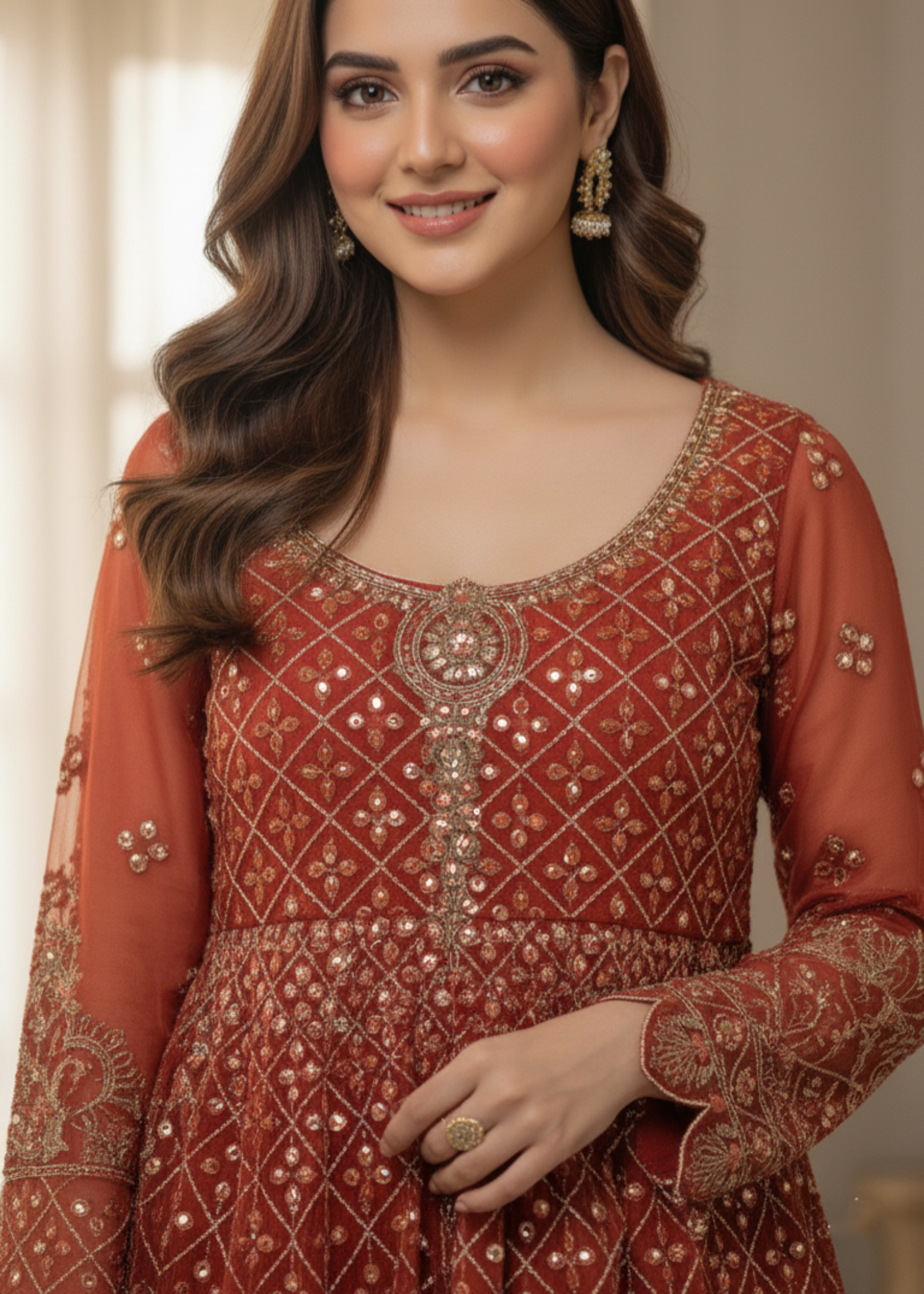 Diara Couture SEHRISH DA 01 RUST Women 3pcs