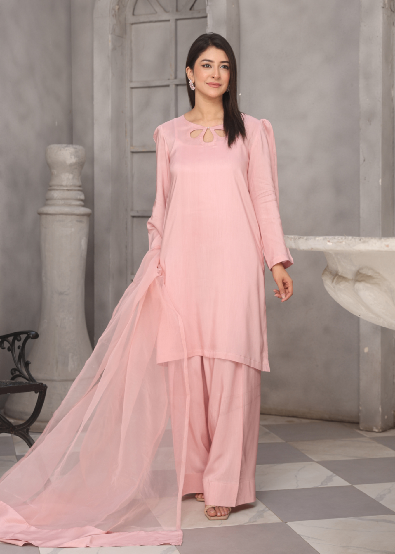 Yolo Pret Silk Viscose with Farshi Shalwar with Organza Dupatta JASHAN S25 0700 Women 3pcs