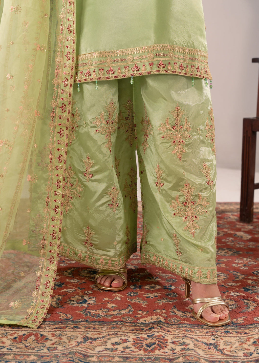 Pehnawa Fashion Silk Plazo Kurta Women 3pcs