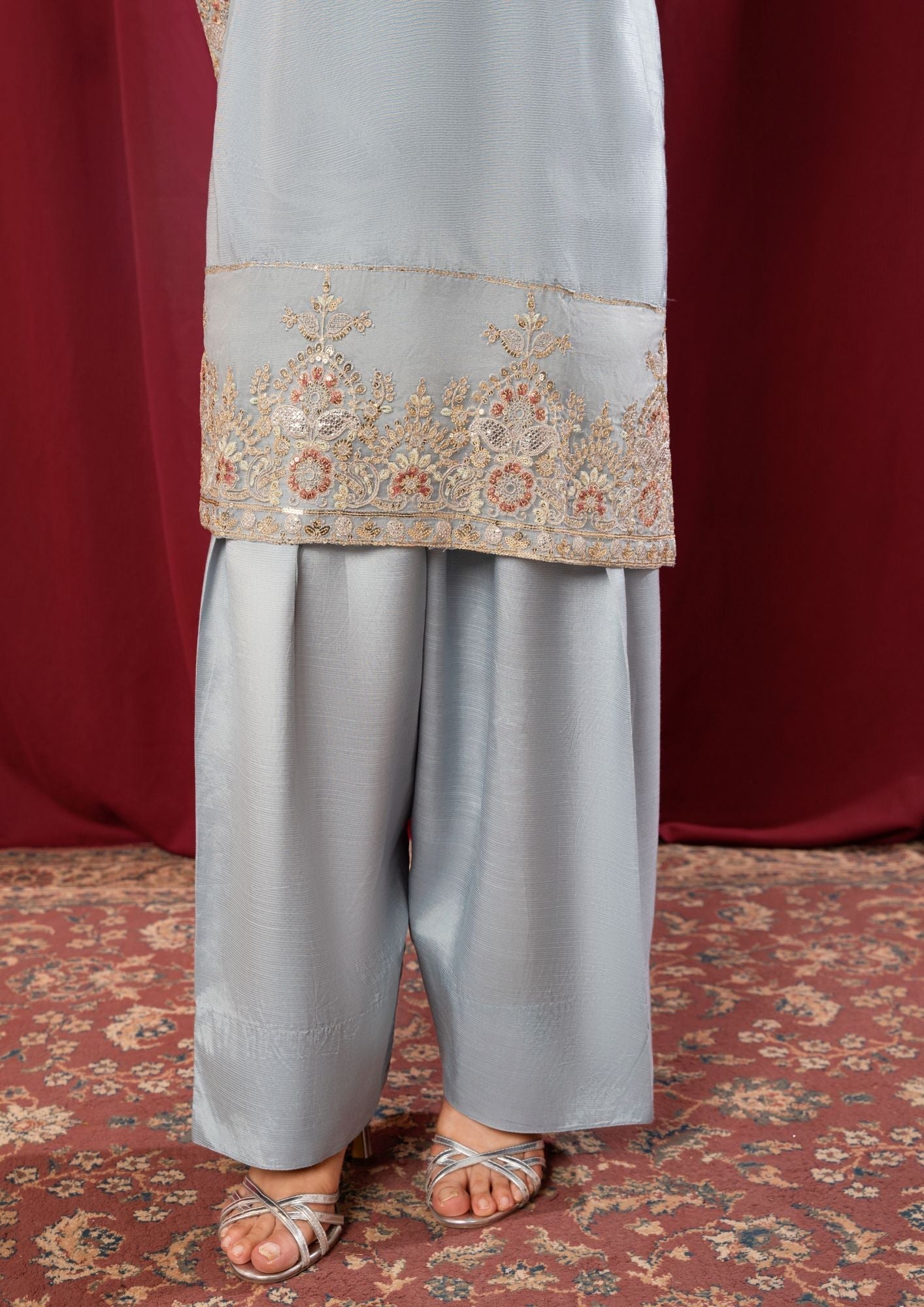 Yolo Pret Embroidered Raw Silk with Farshi Shalwar JASHAN S25 0037 Women 3pcs