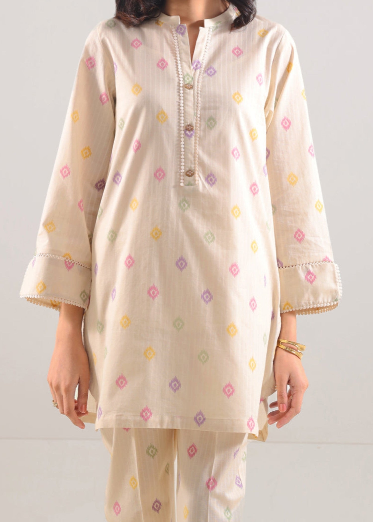 Saya Printed Strip Lawn Stitched (Shirt/Trouser) WP2P 2123 Women 2pcs