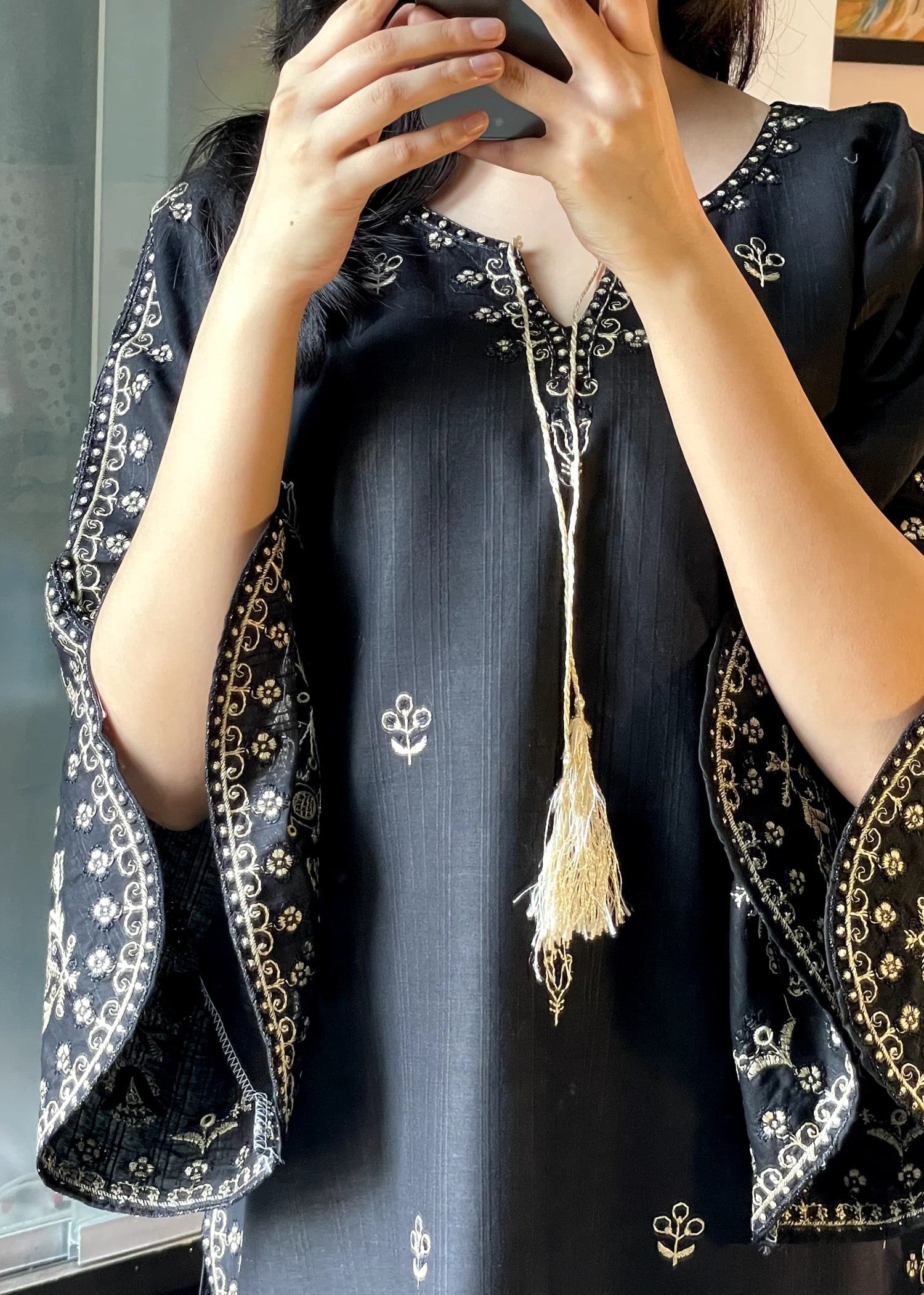 Tehzeeb Libas ZUNAIRA BLACK Women 2pcs