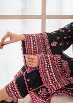 Tehzeeb Libas BLACK ROSE EMBROIDERED Women 2pcs