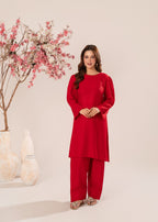 Stylish Collection PEPLUM RED Women 2pcs