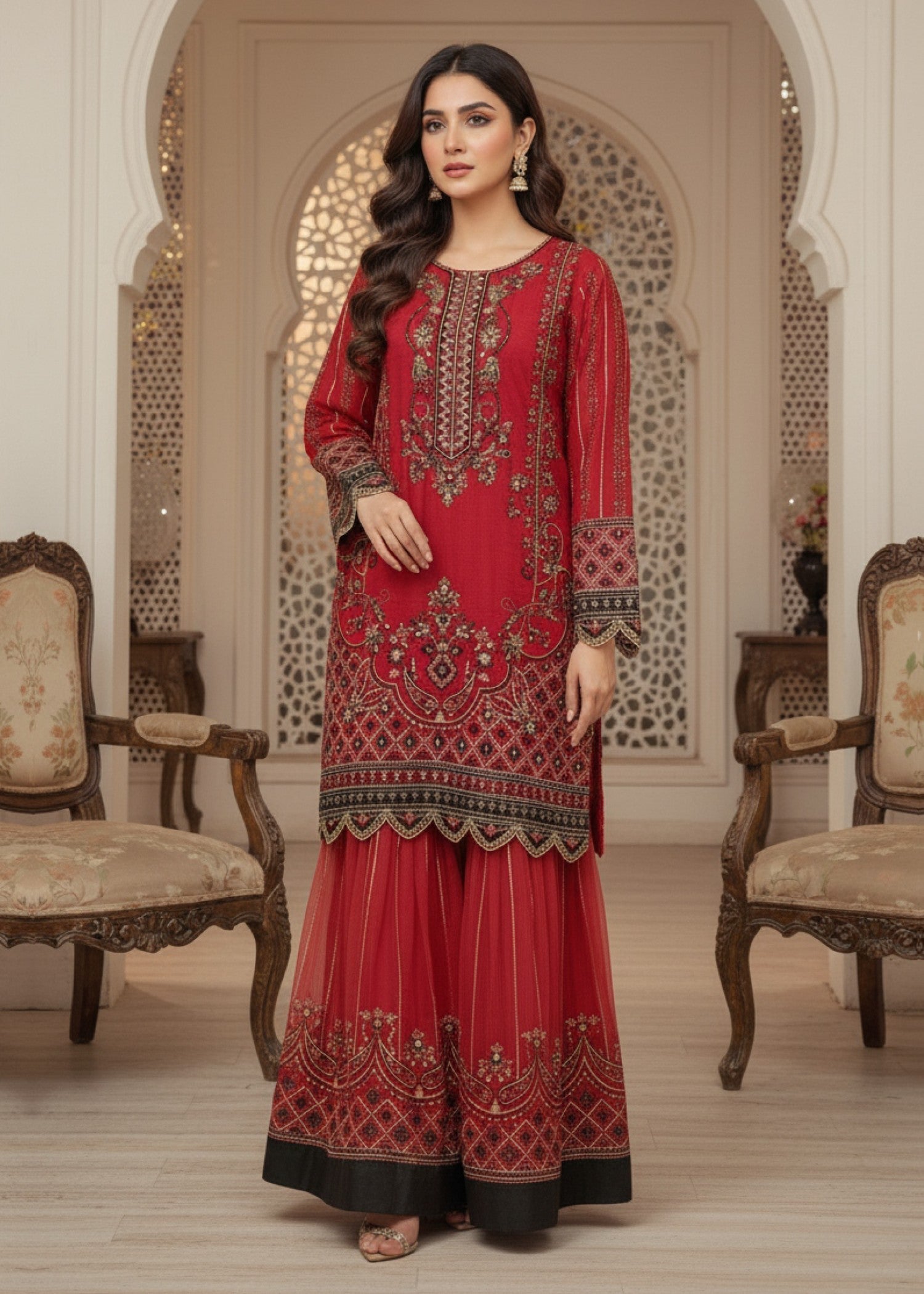 Diara Couture LIYANA US 574 RED Women 3pcs