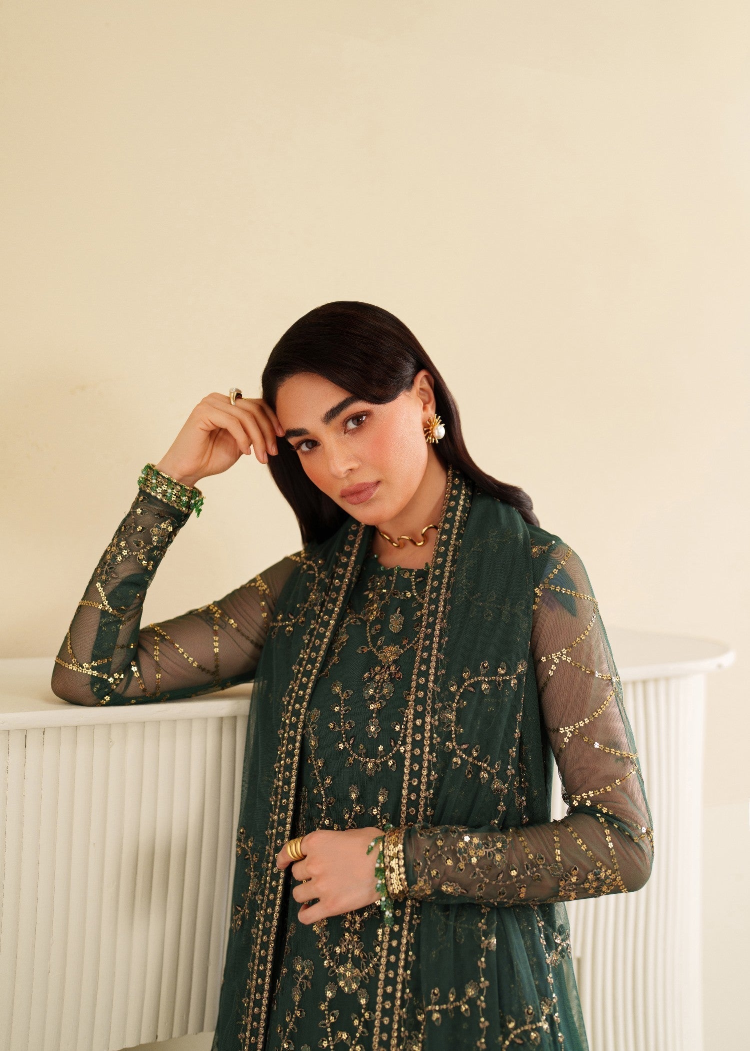 Bin Tayyab (BTS006488 GRN UN6490) Women 3pcs