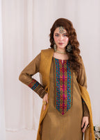 Meem Designs BROWN ZARI Women 3pcs
